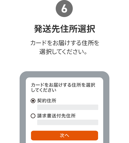 （６）発送先住所選択